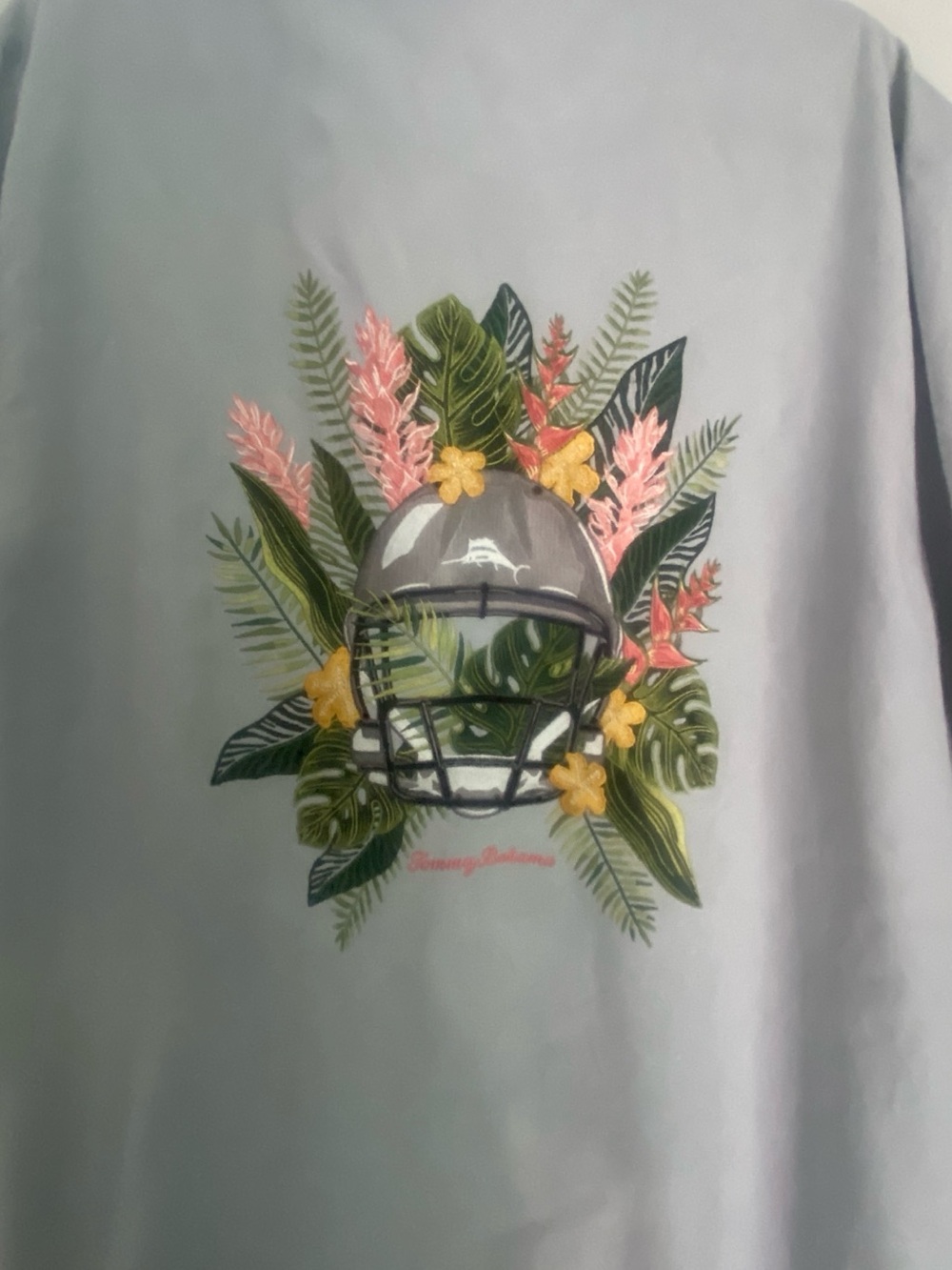 Tommy Bahama White Shirt with Green Accent